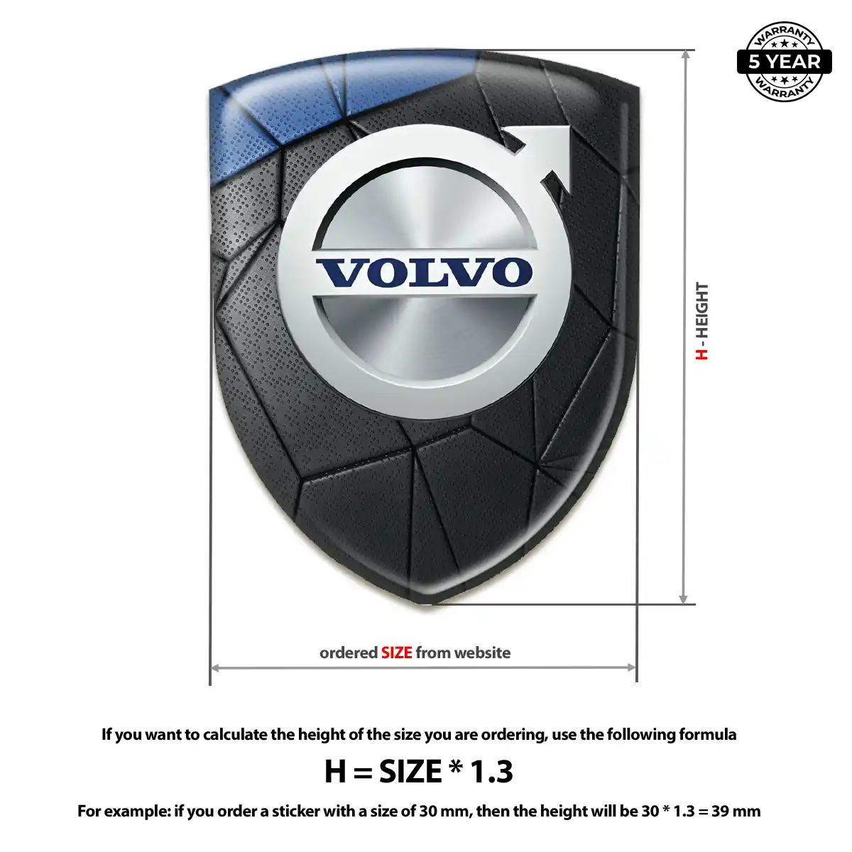 Volvo Epoxy Domed Sticker Opulent Line