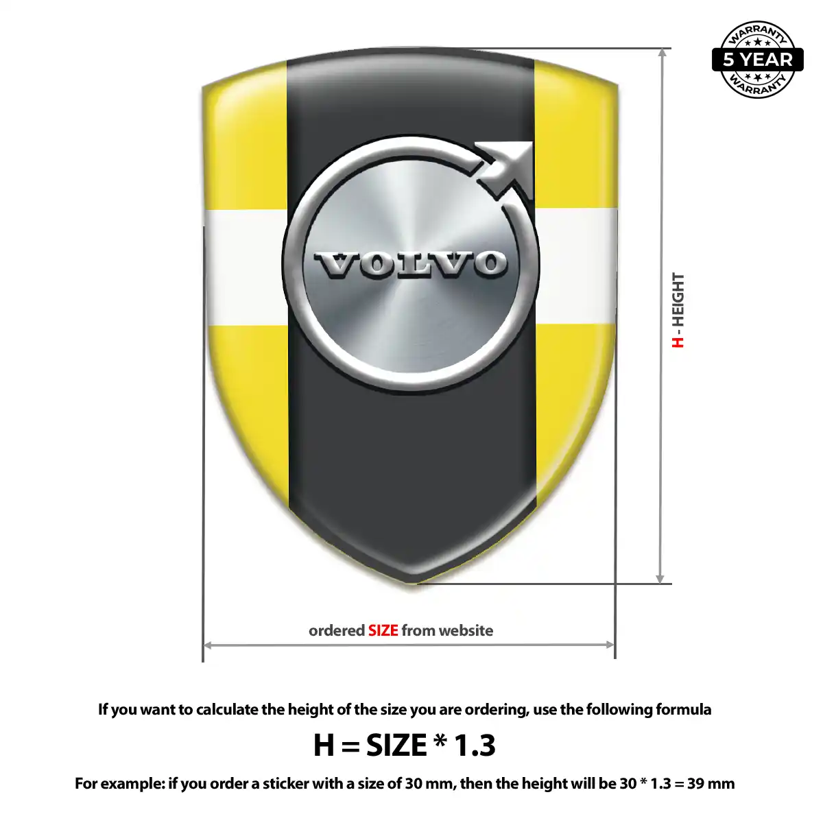 Volvo Epoxy Domed Sticker Outer Style