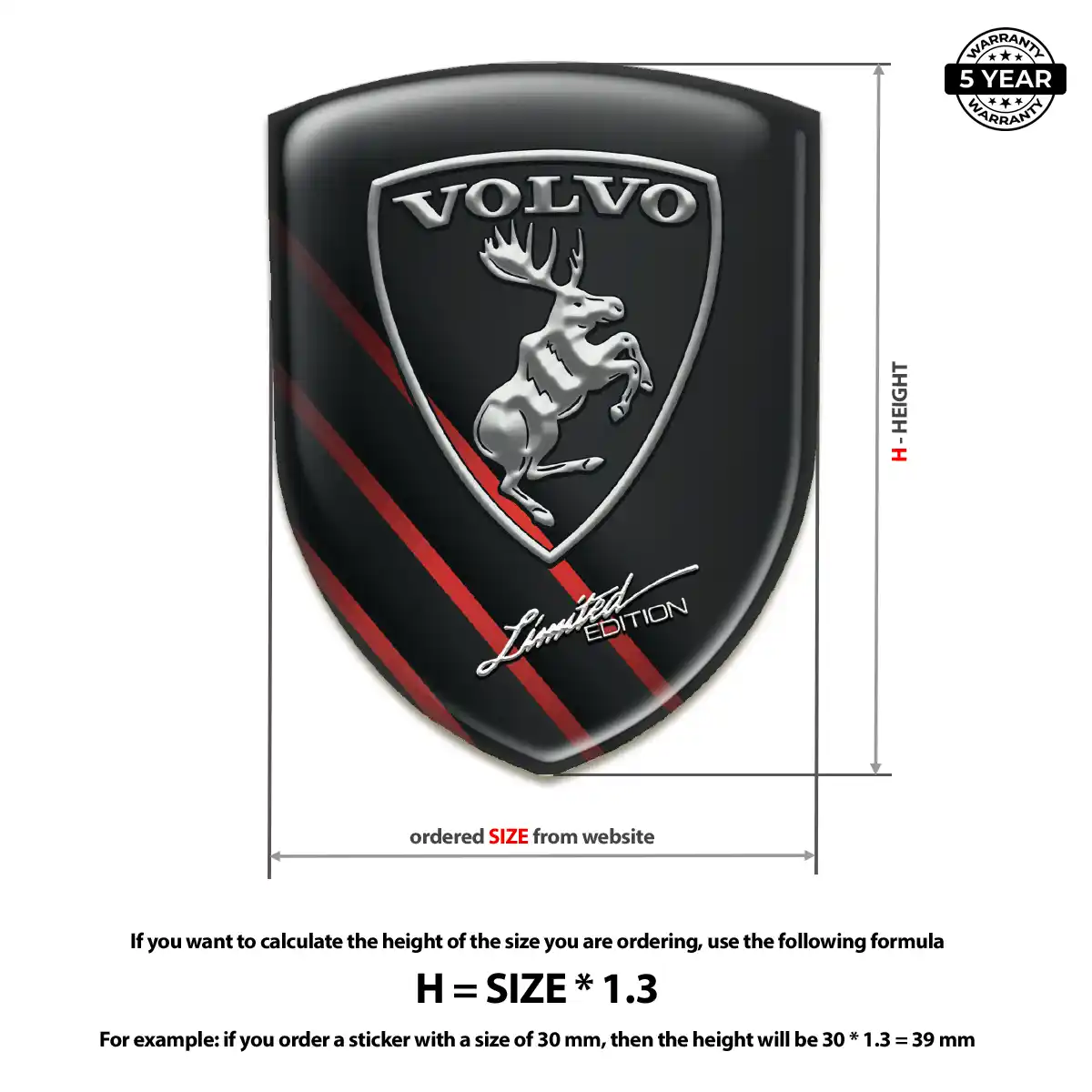 Volvo Epoxy Domed Sticker Premium Dome