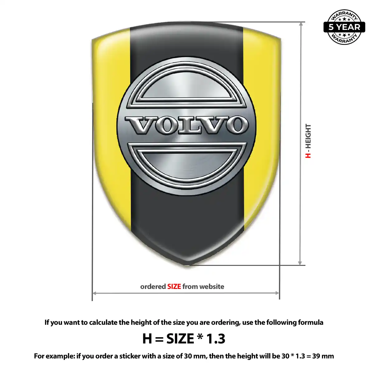 Volvo Epoxy Domed Sticker Prime Quality