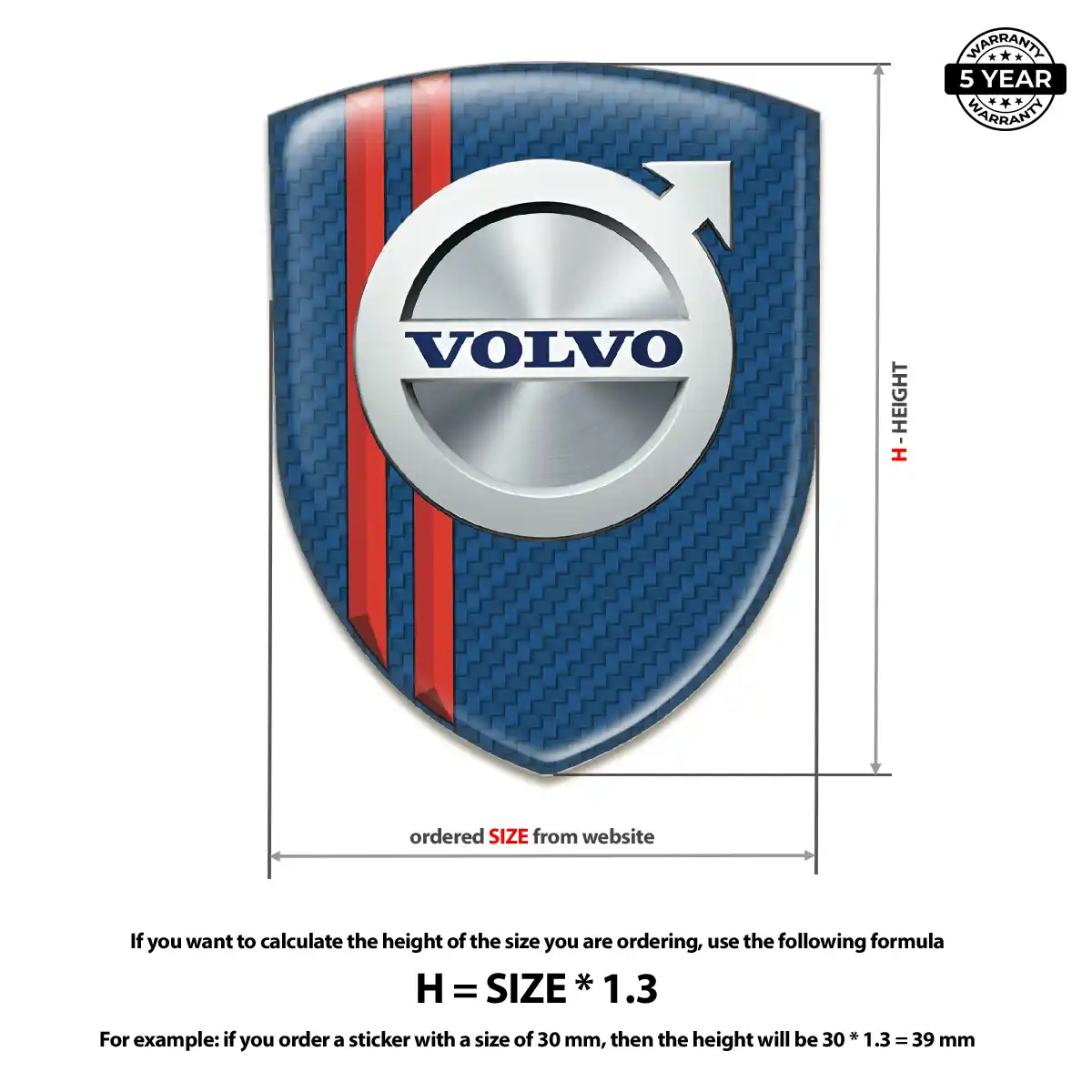 Volvo Epoxy Domed Sticker Refined Design