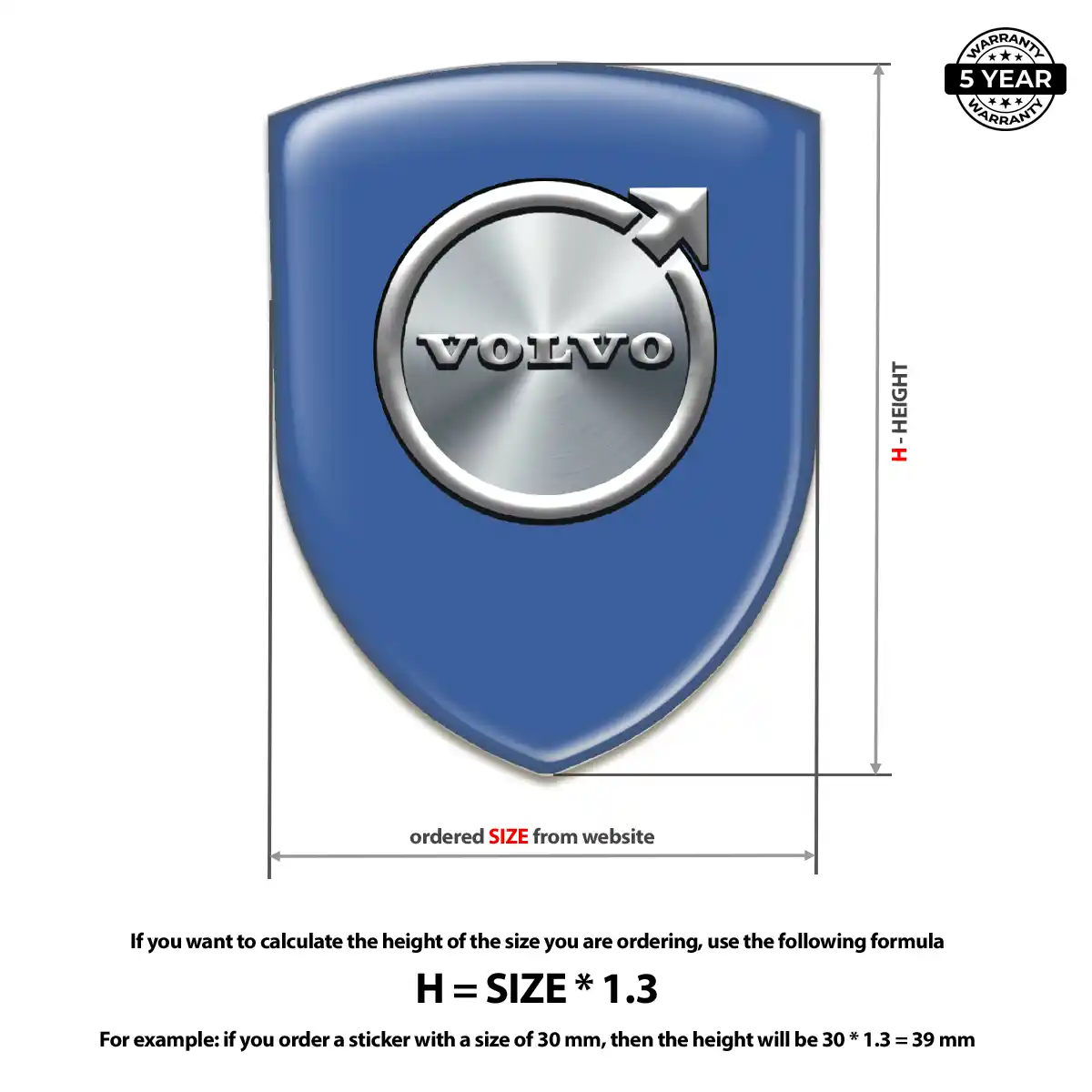 Volvo Epoxy Domed Sticker Resin Elite