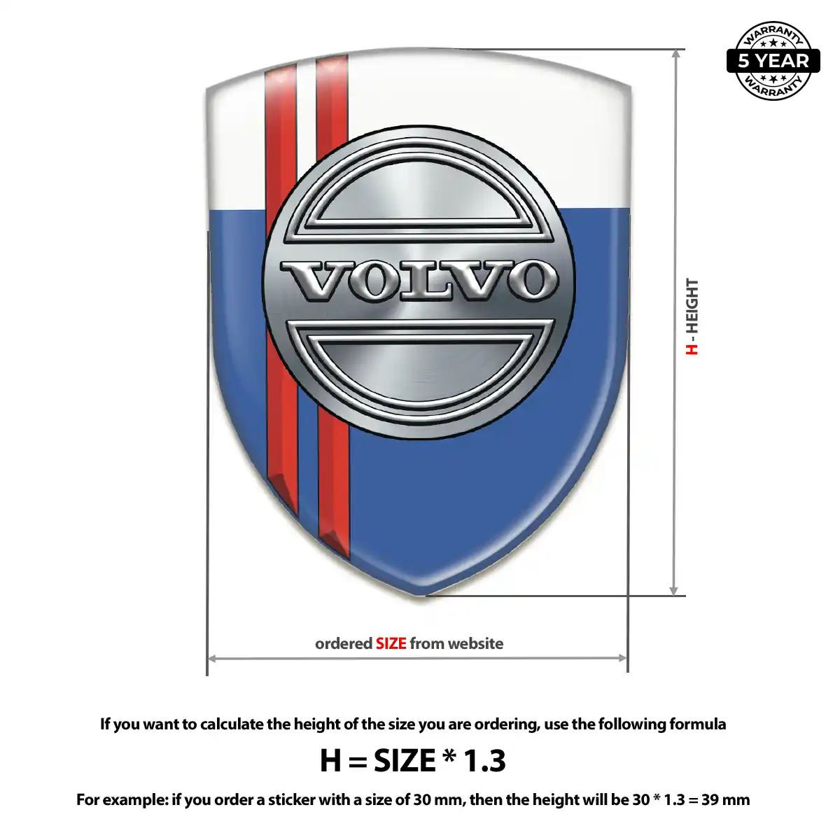 Volvo Epoxy Domed Sticker Resin Luxe