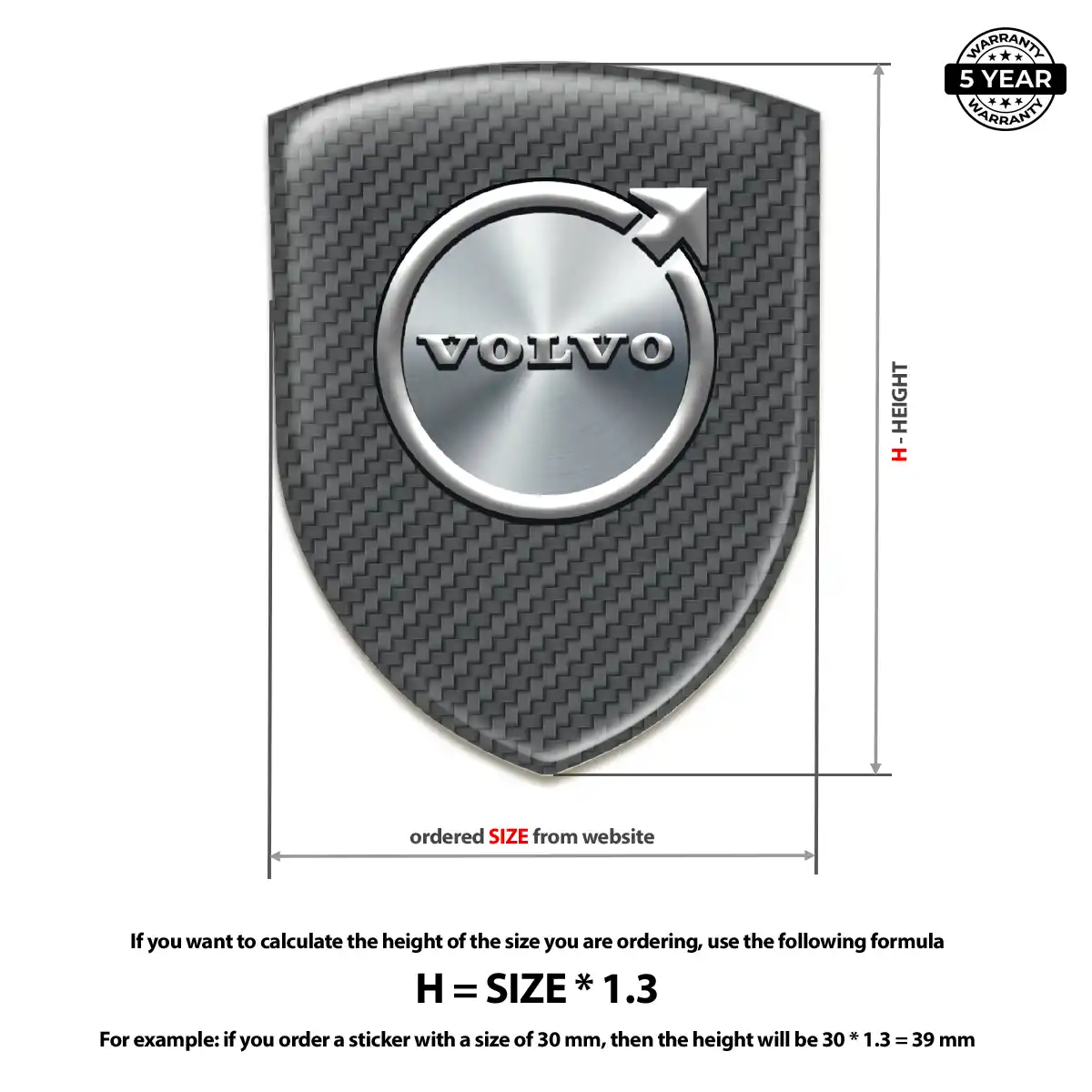 Volvo Epoxy Domed Sticker Superior Craft