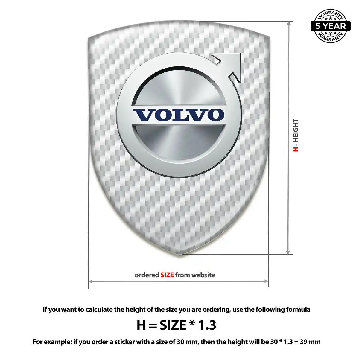 Volvo Gel Badge Sticker Elite Finish