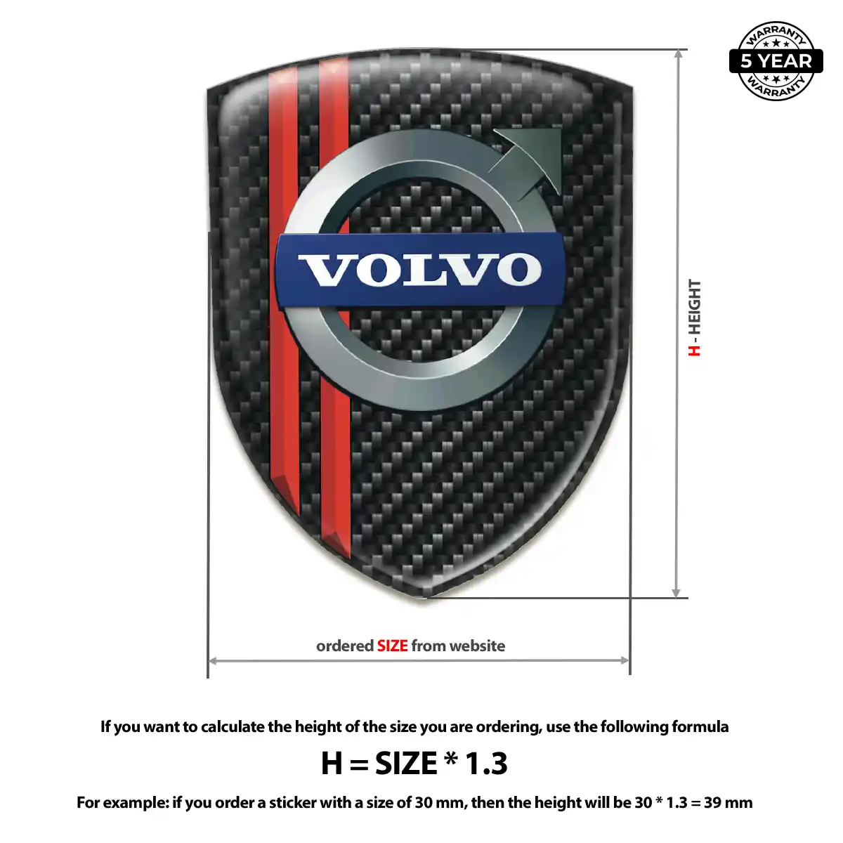 Volvo Gel Badge Sticker Interior Luxe
