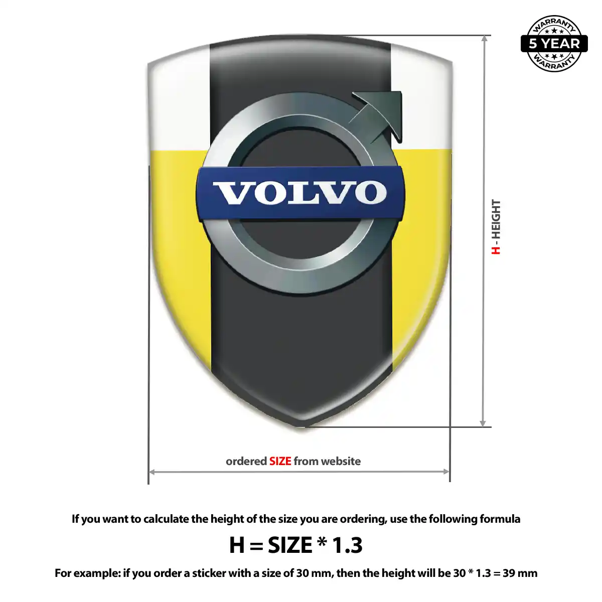 Volvo Gel Badge Sticker Premium Dome