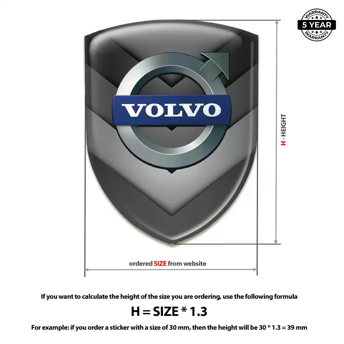 Volvo Gel Badge Sticker Prestige Line