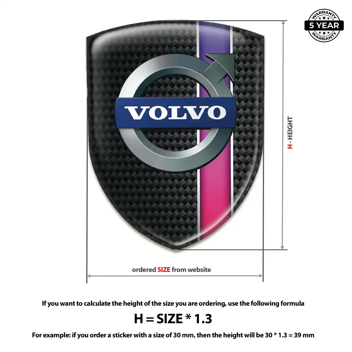 Volvo Gel Badge Sticker Refined Design
