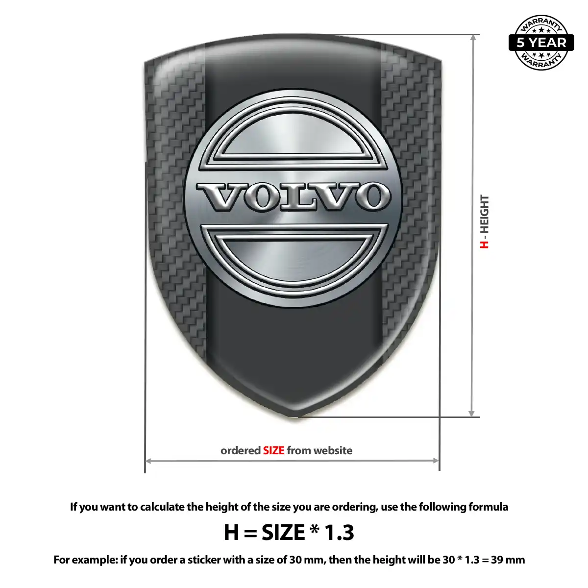 Volvo Gel Badge Sticker Resin Elite