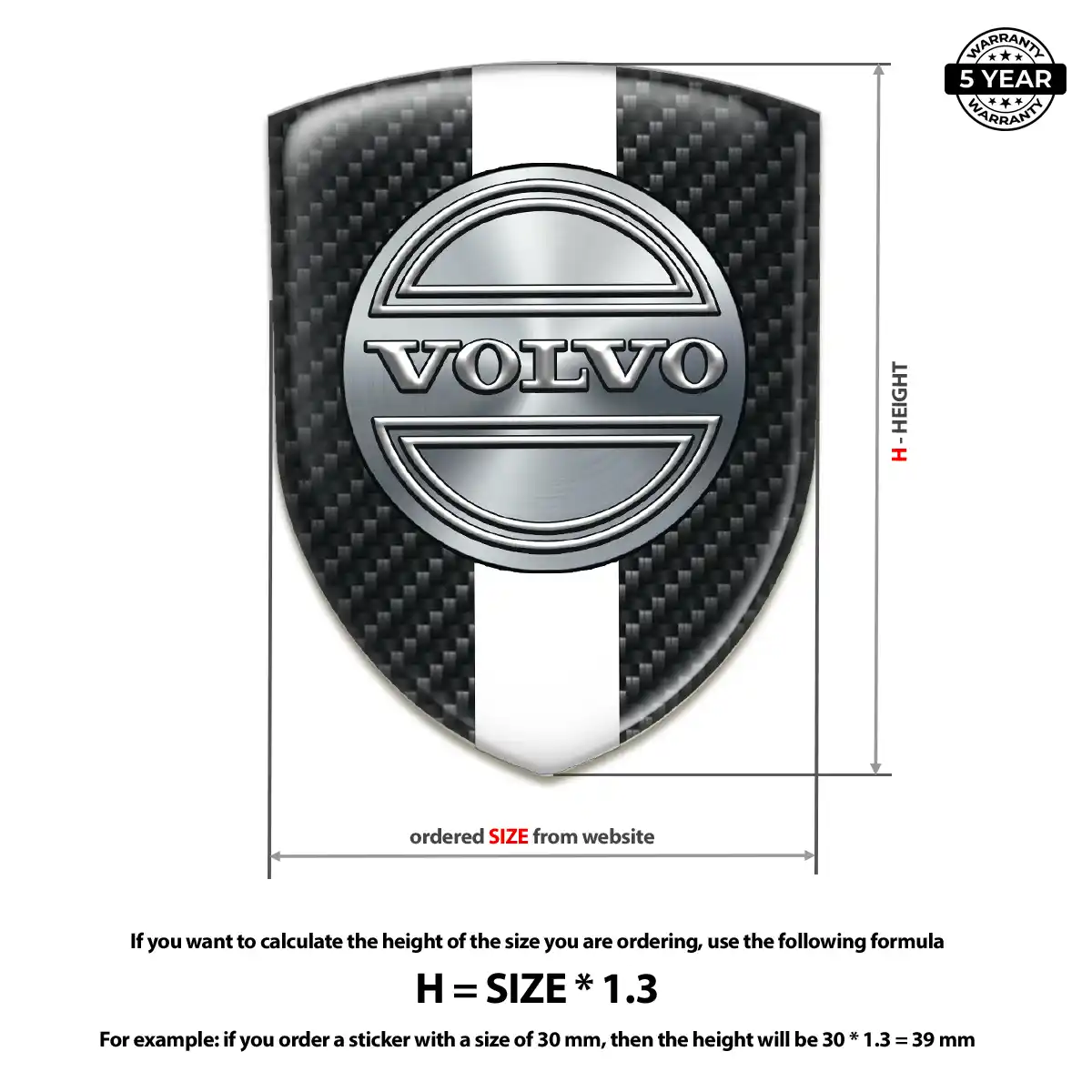 Volvo Gel Badge Sticker Resin Luxe