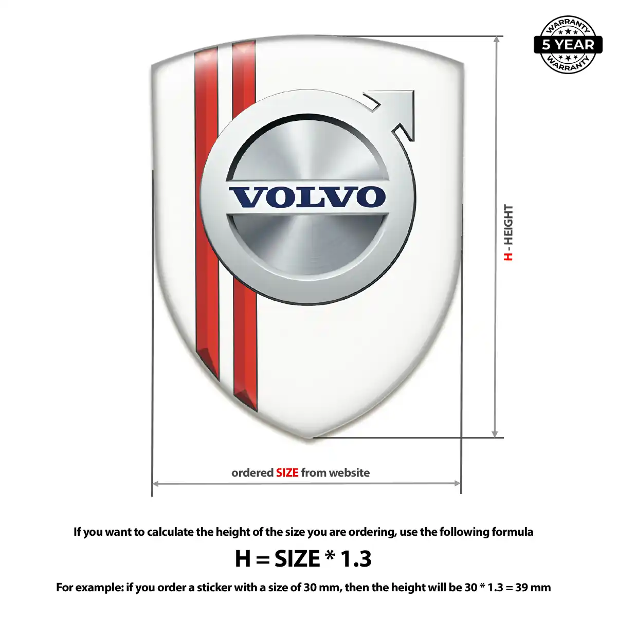 Volvo Gel Badge Sticker Signature Grade