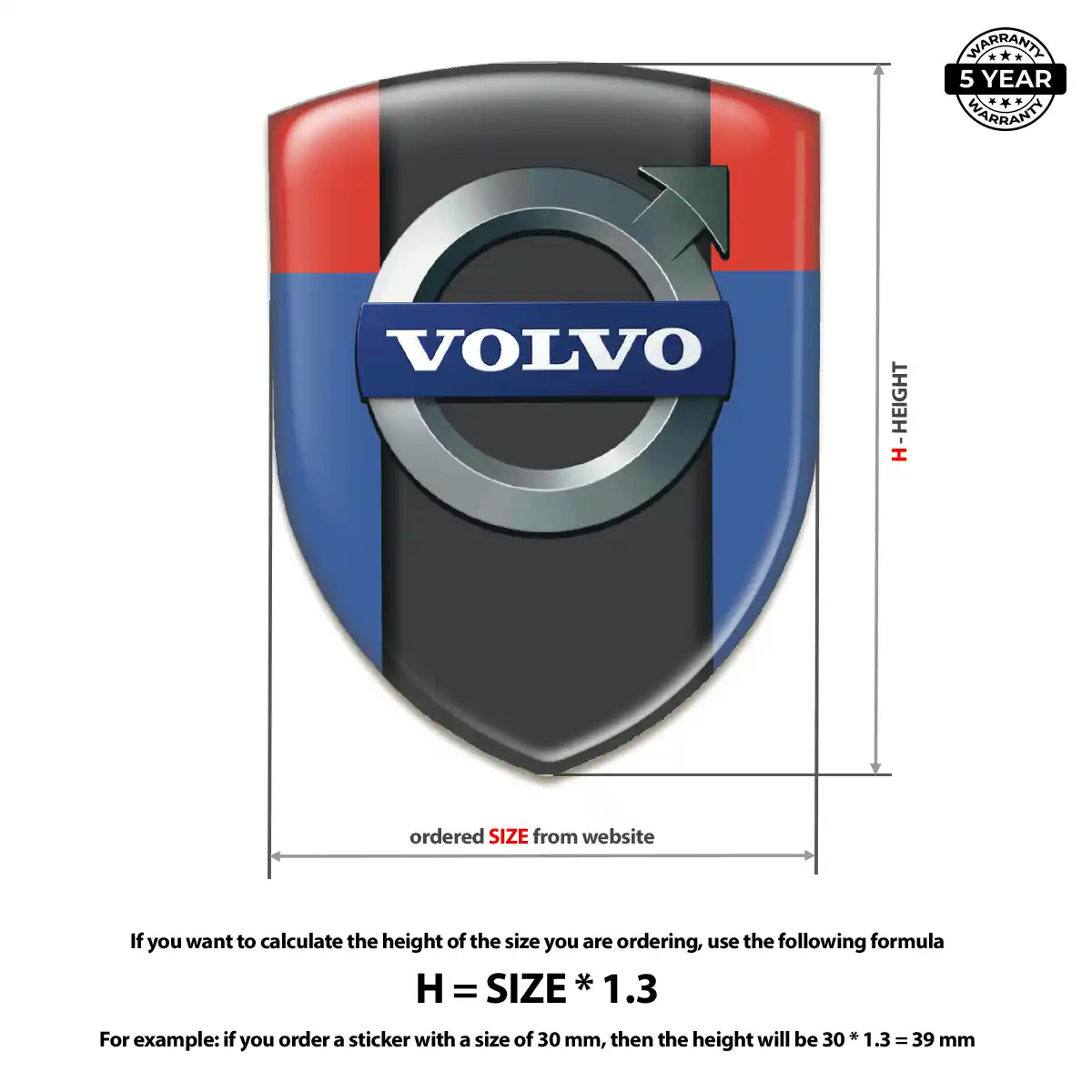 Volvo Gel Emblem Sticker Cabin Style