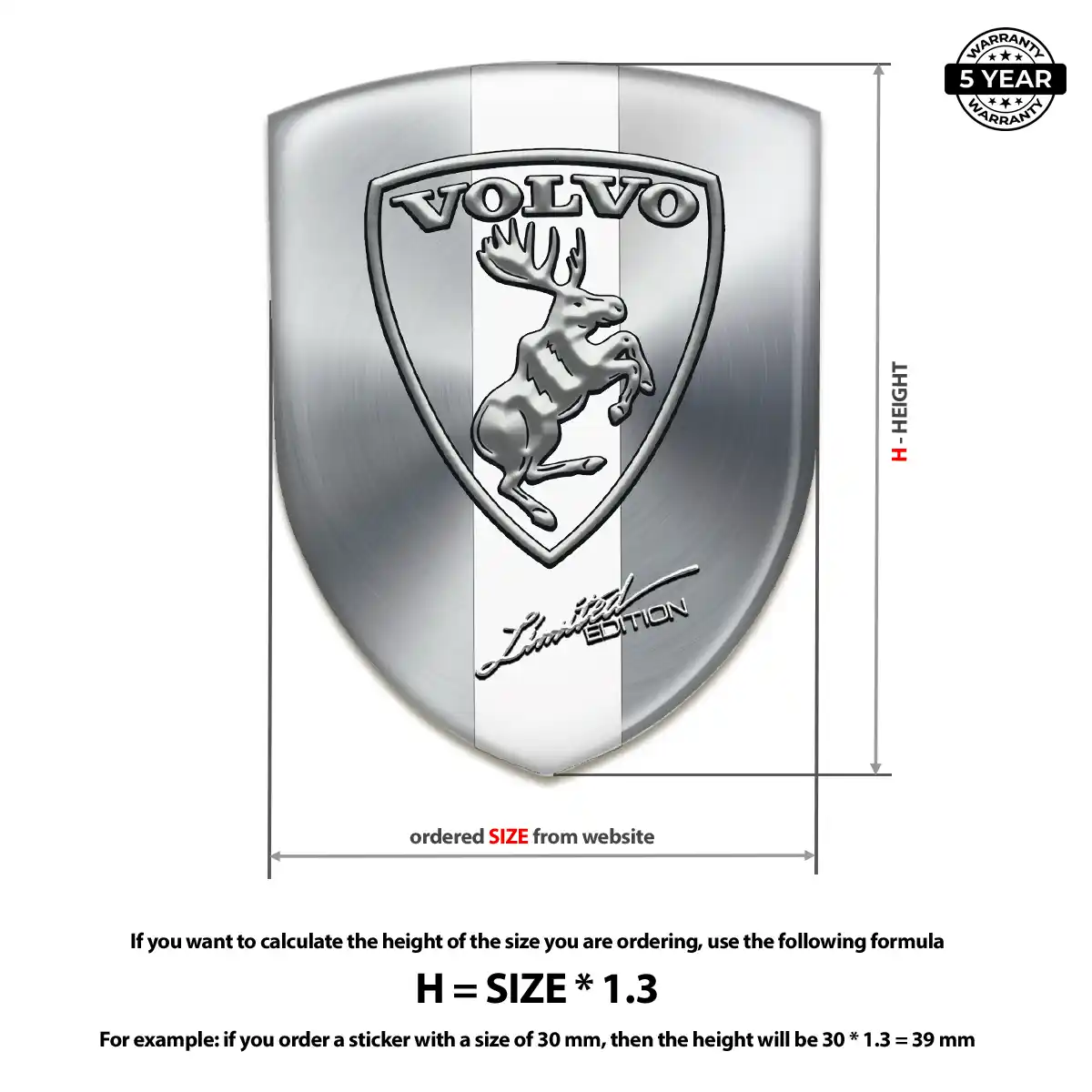 Volvo Gel Emblem Sticker Elite Edition