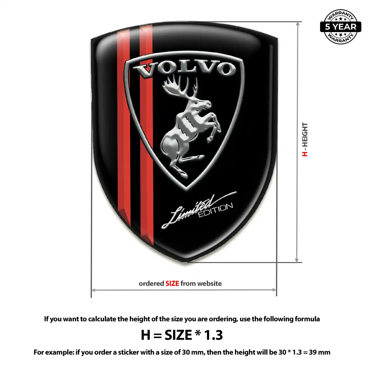 Volvo Gel Emblem Sticker Elite Finish