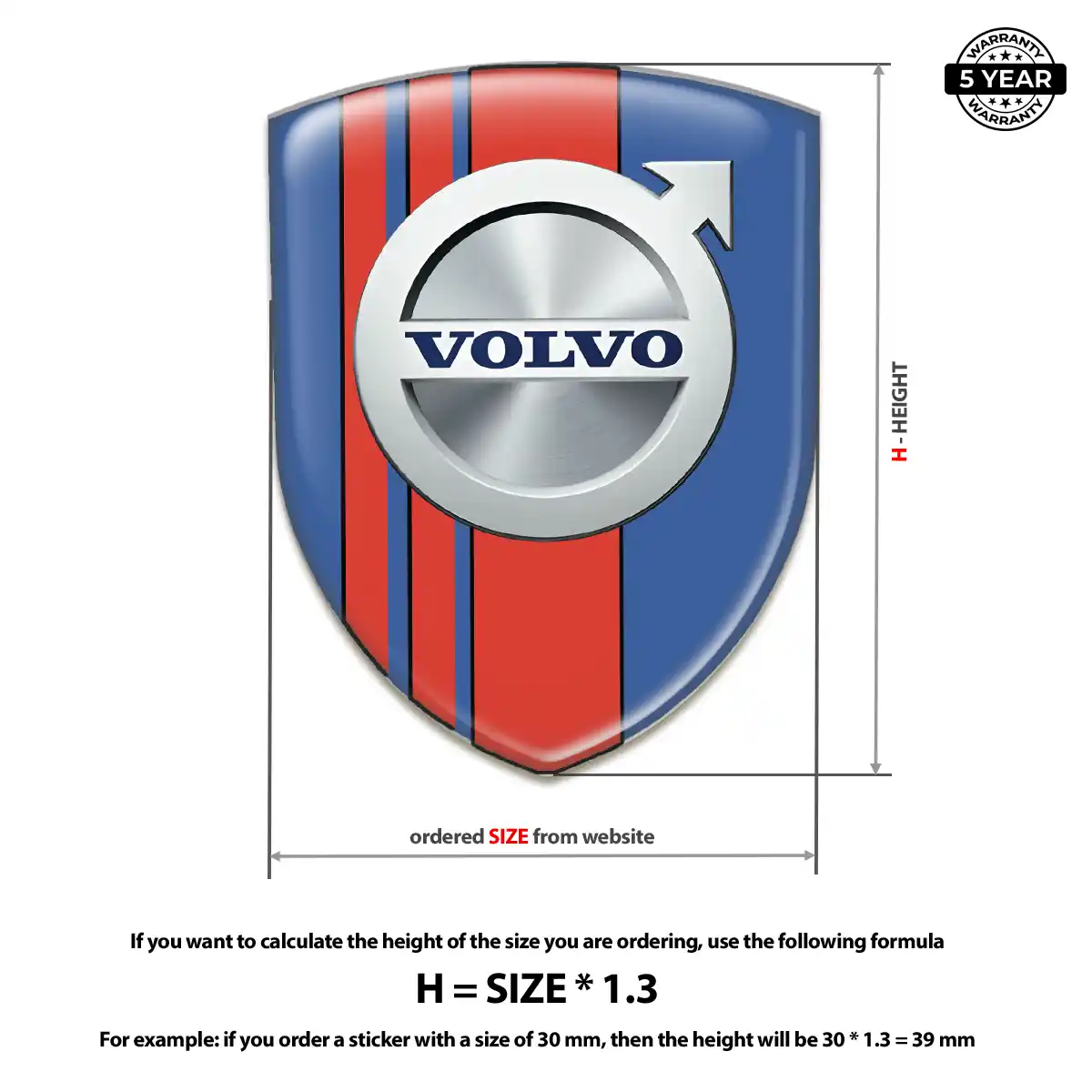 Volvo Gel Emblem Sticker Interior Elegance