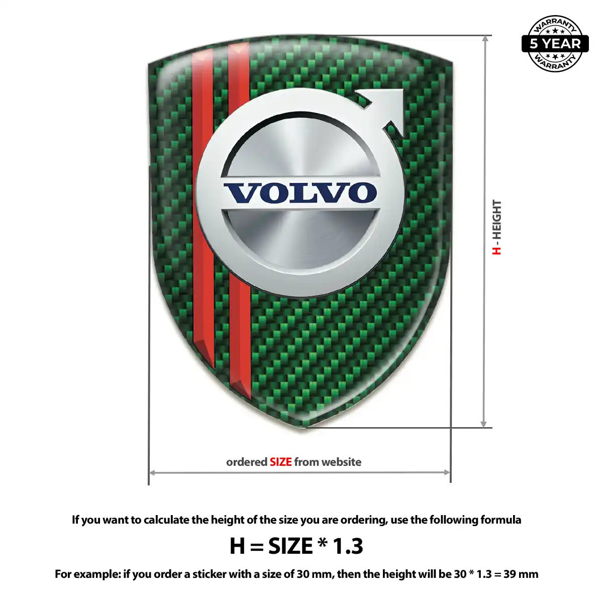 Volvo Gel Emblem Sticker Interior Luxe