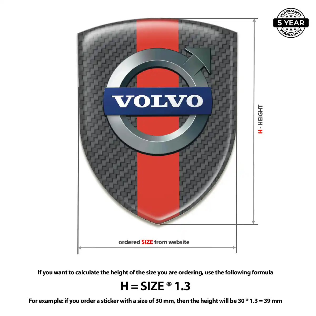 Volvo Gel Emblem Sticker Prestige Line