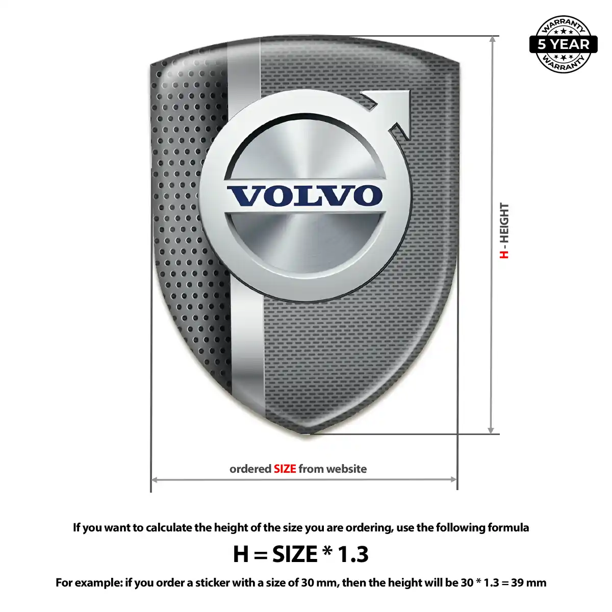 Volvo Gel Emblem Sticker Resin Elite