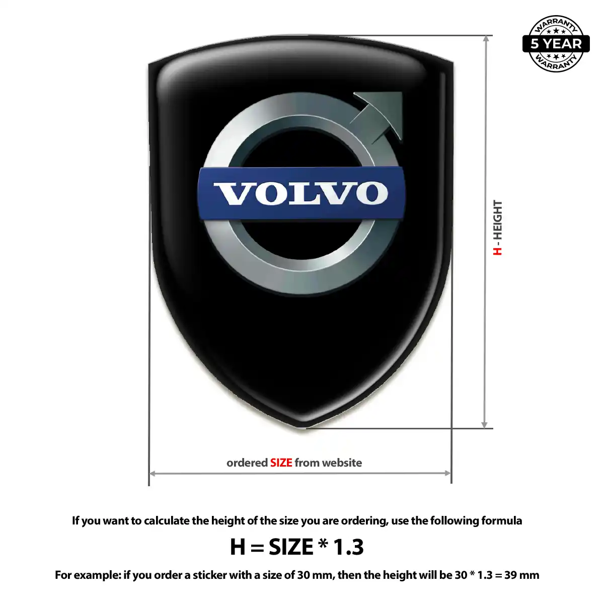 Volvo Gel Emblem Sticker Resin Luxe