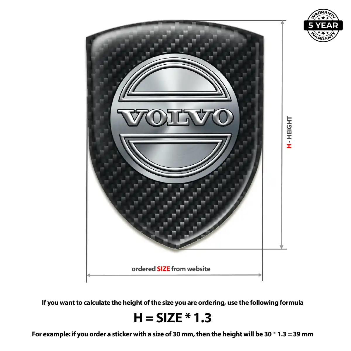 Volvo Gel Emblem Sticker Signature Grade