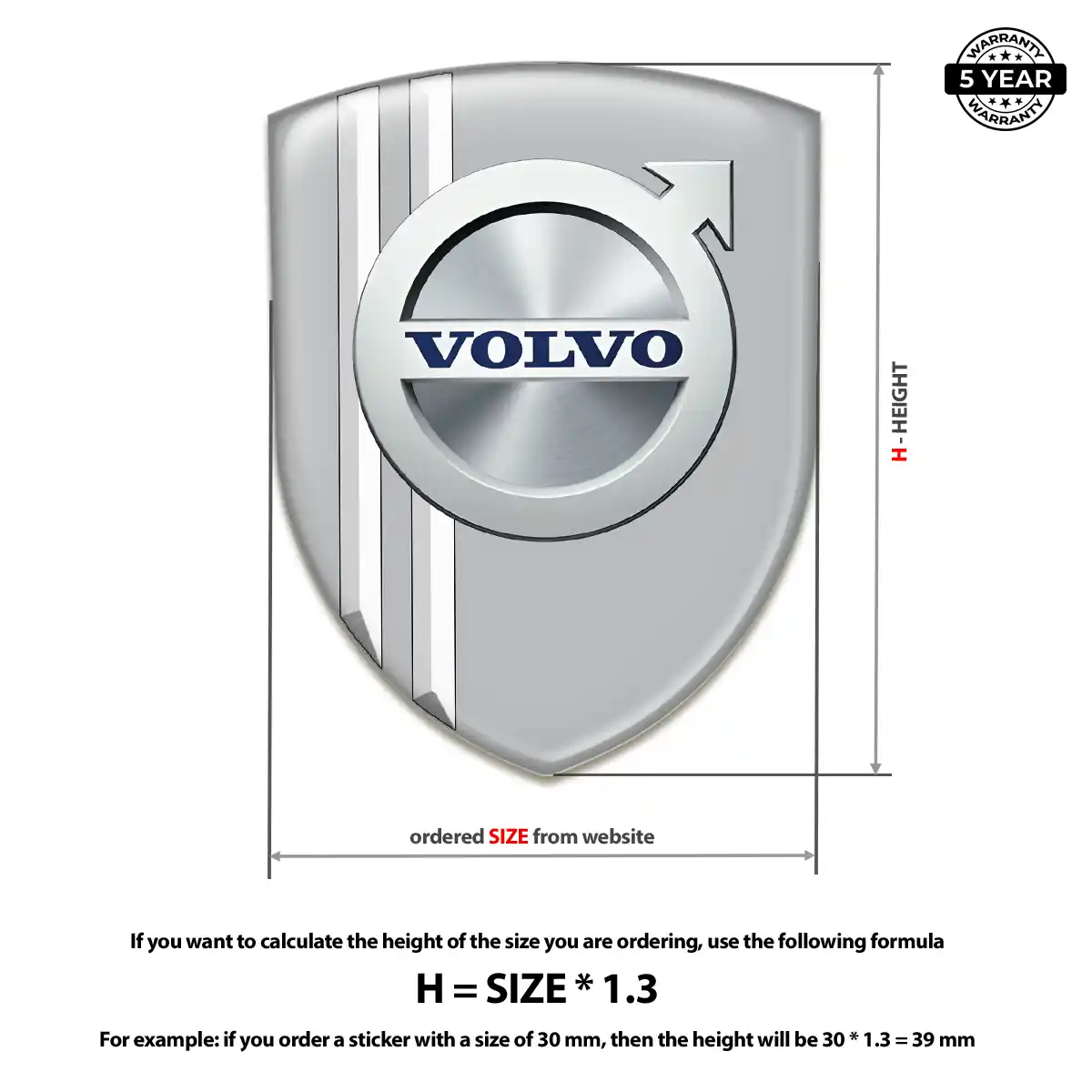 Volvo Gel Emblem Sticker Sleek Style