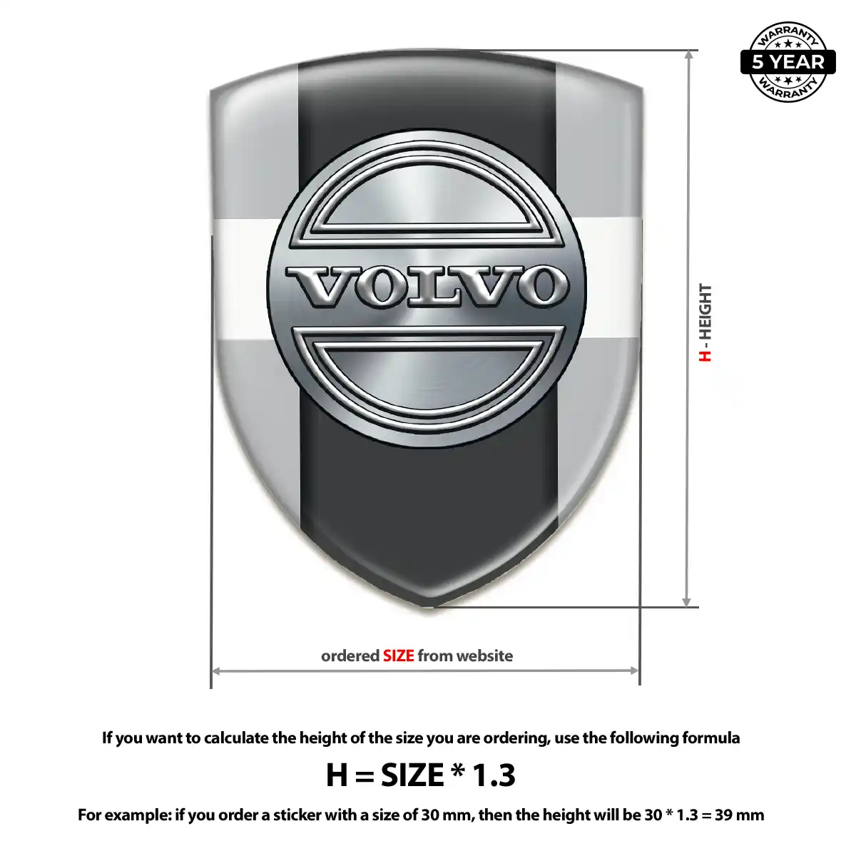Volvo Gel Emblem Sticker Superior Craft