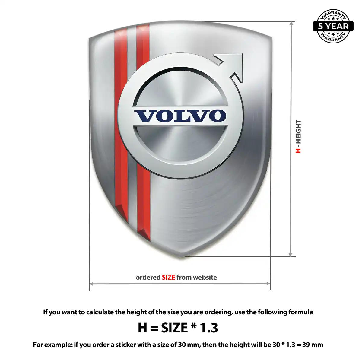 Volvo Logo Badge Premium Dome