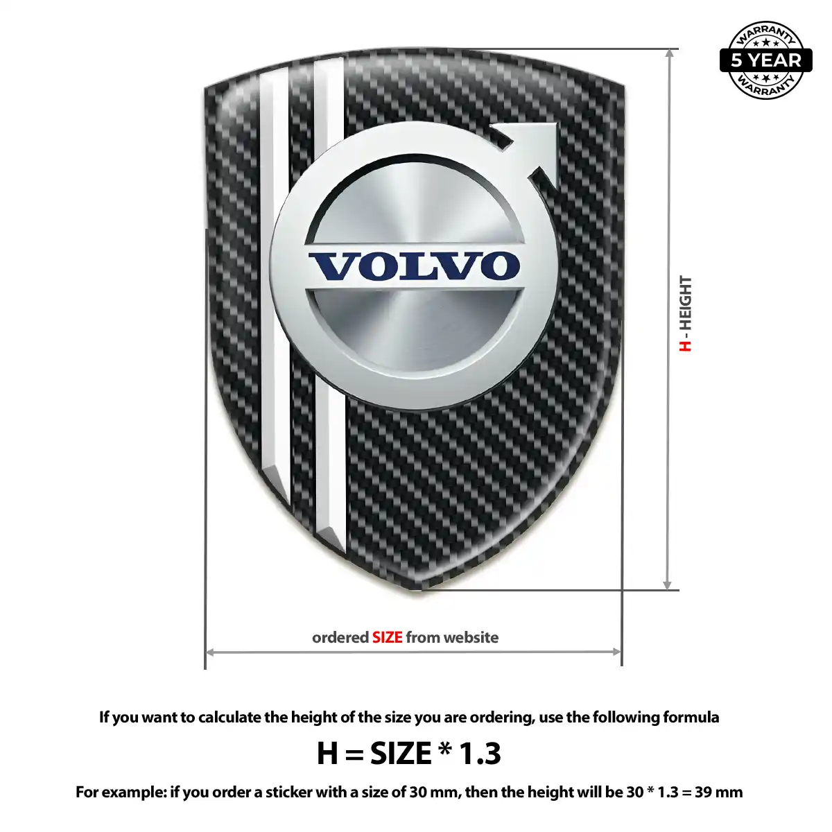 Volvo Logo Badge Resin Elite