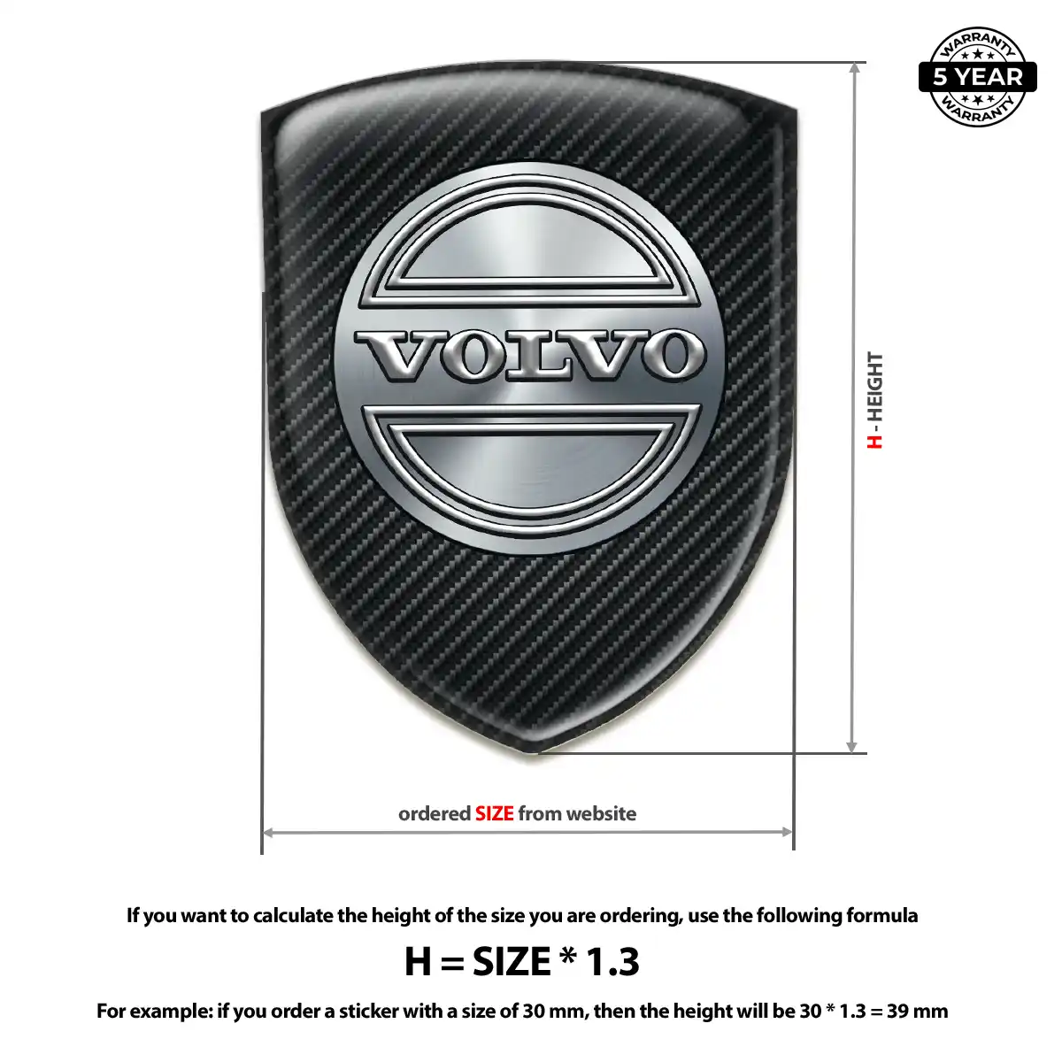 Volvo Logo Emblem Outer Style