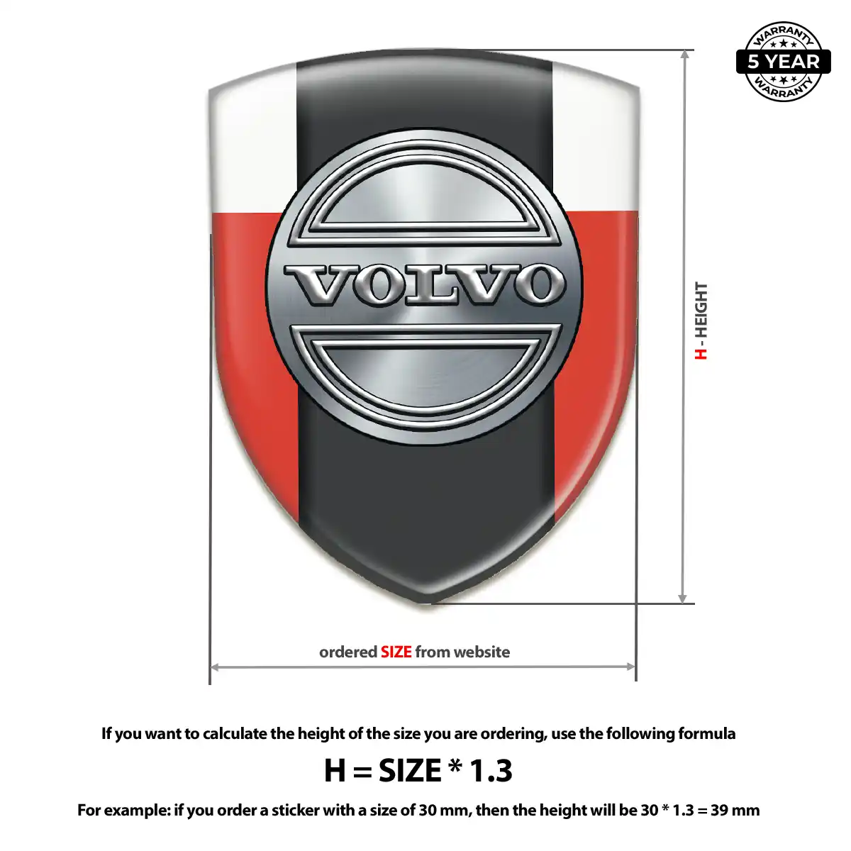 Volvo Logo Emblem Premium Dome