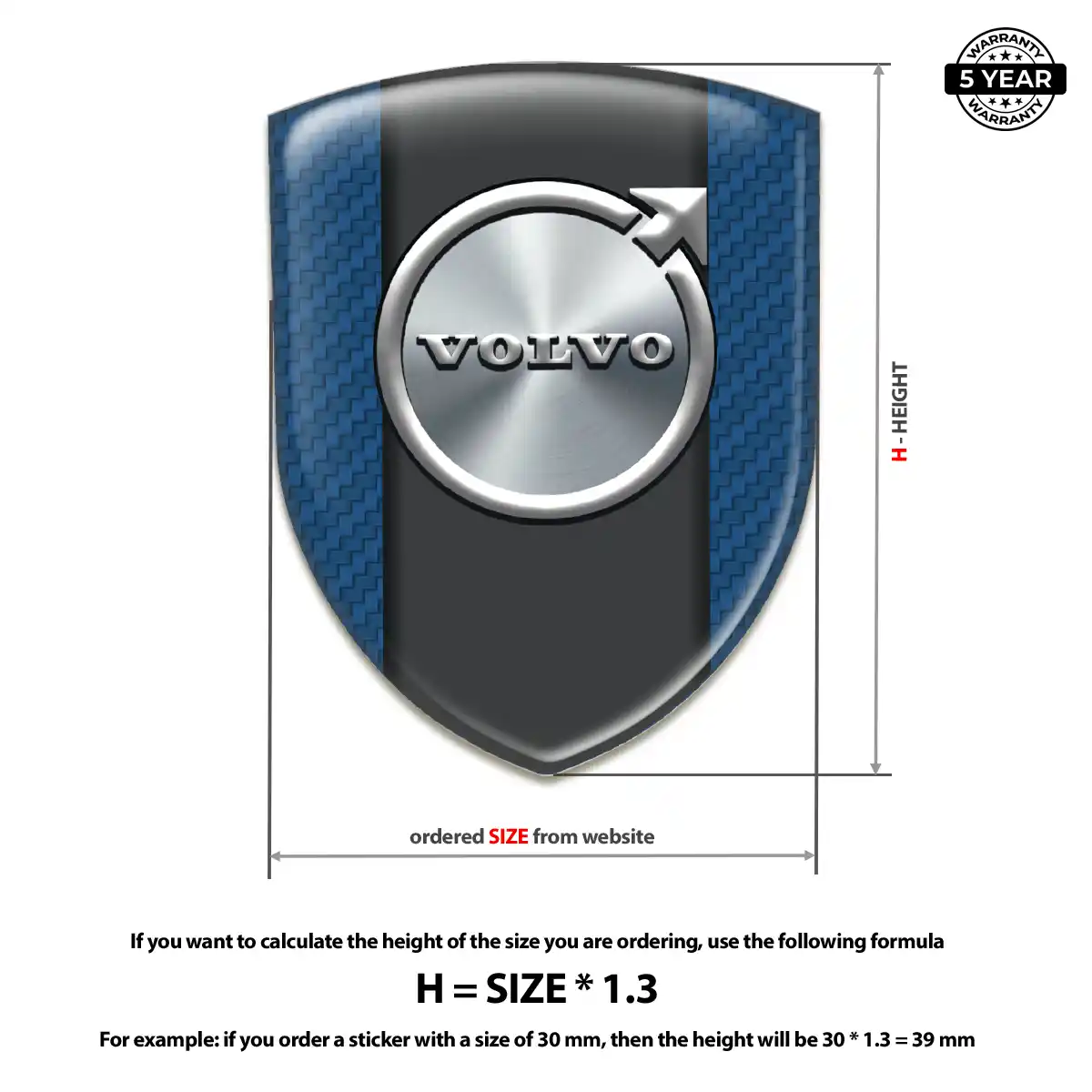 Volvo Logo Emblem Resin Luxe
