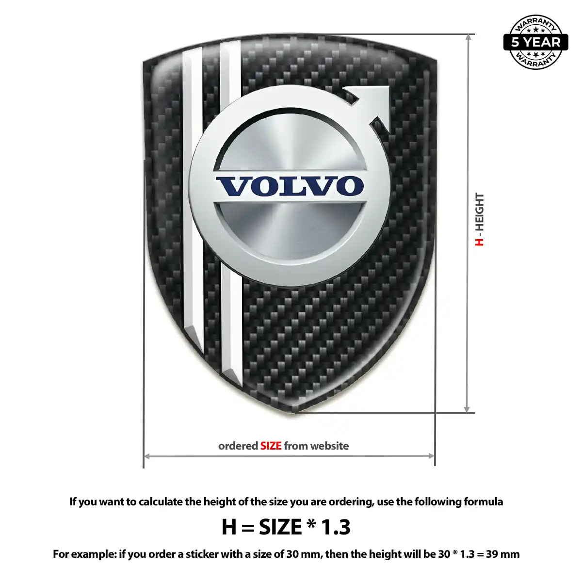 Volvo Logo Sticker Interior Luxe