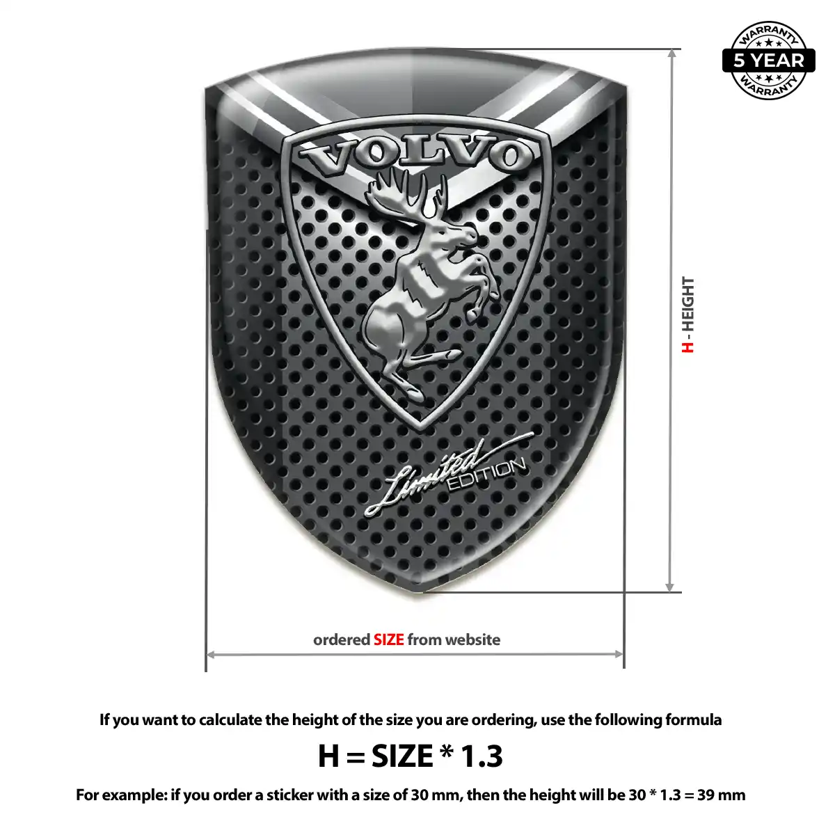 Volvo Logo Sticker Premium Dome