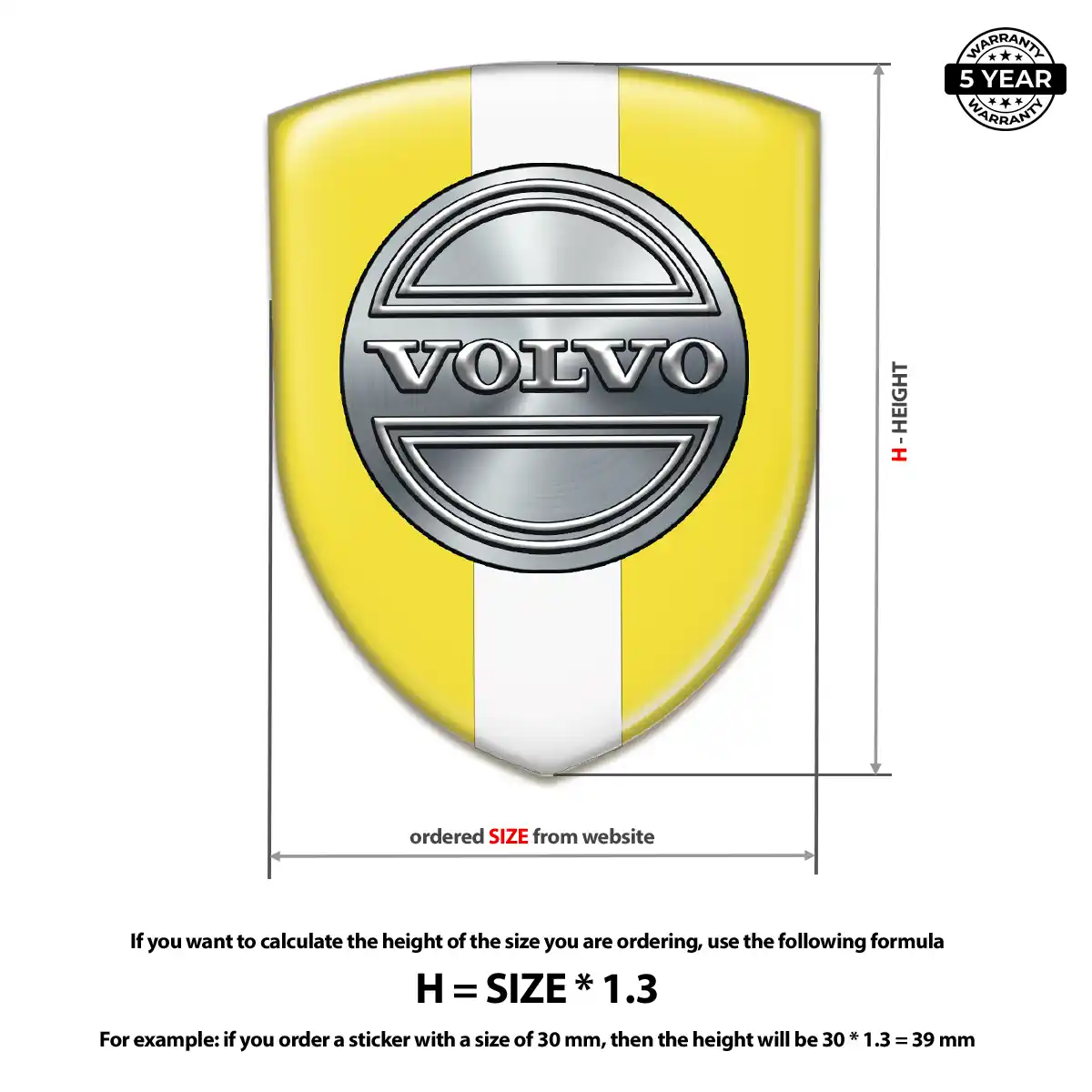 Volvo Logo Sticker Resin Luxe