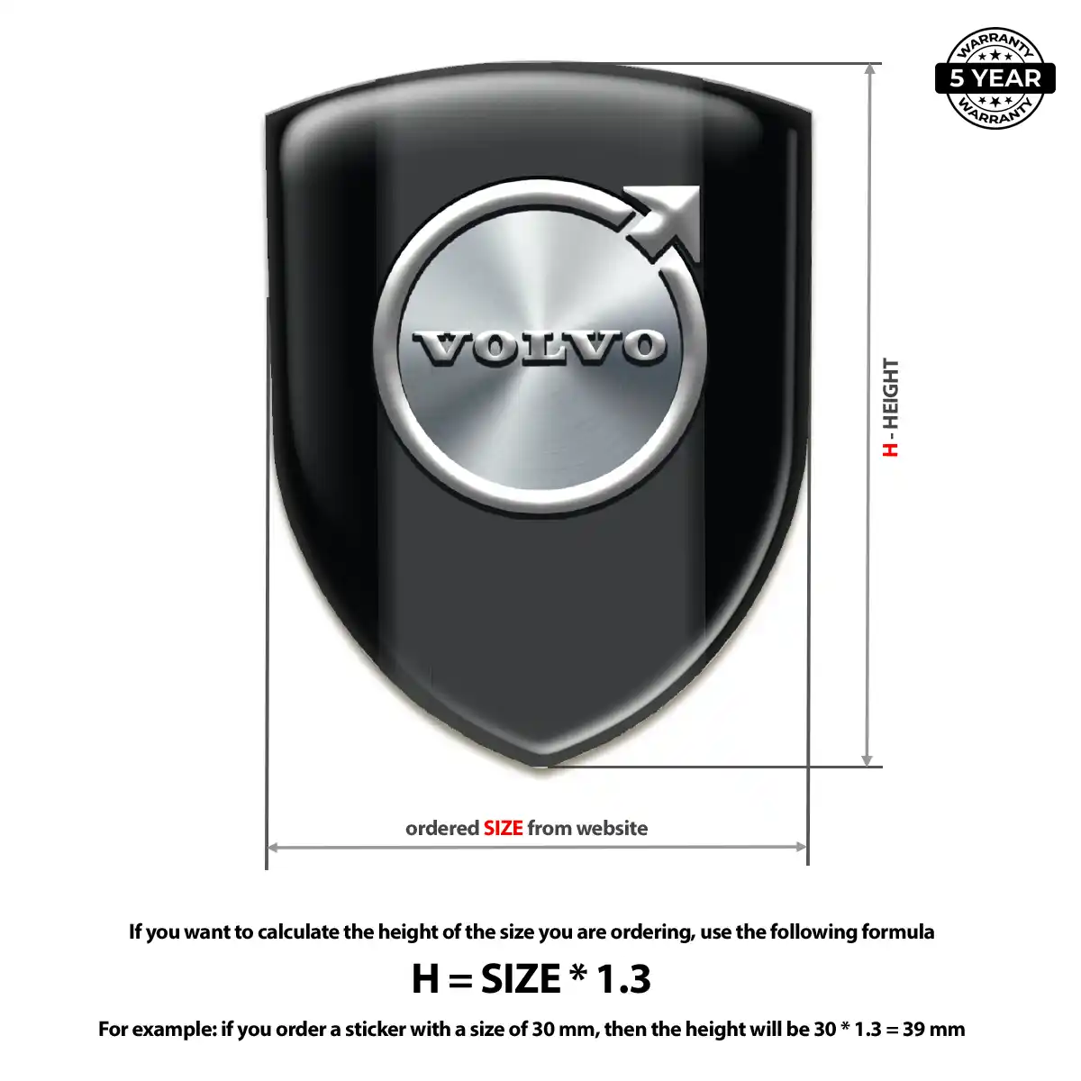 Volvo Polyurethane Domed Sticker Deluxe Edition