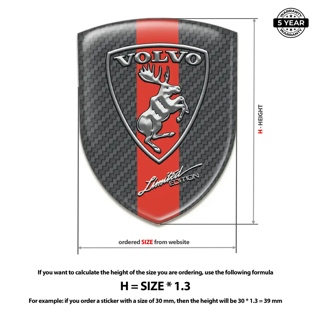Volvo Polyurethane Domed Sticker Exterior Luxe