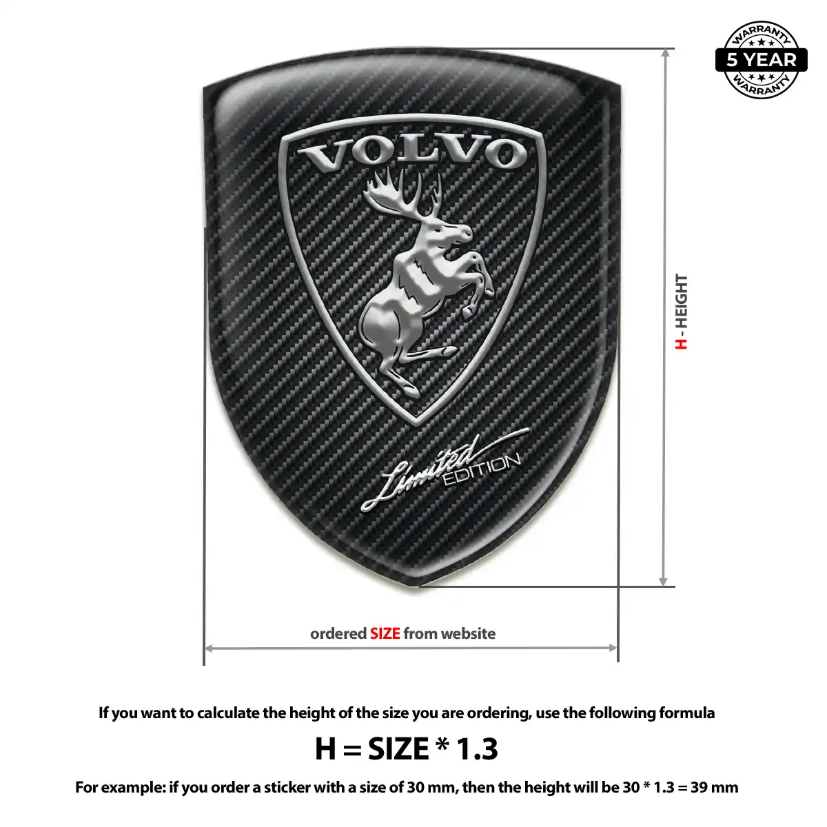 Volvo Polyurethane Domed Sticker Opulent Line