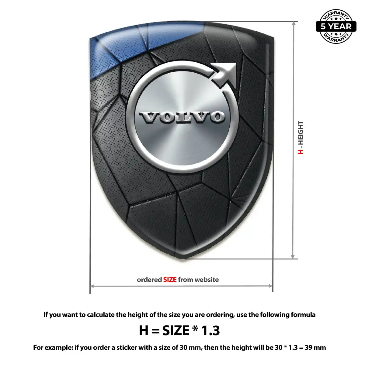 Volvo Polyurethane Domed Sticker Prestige Line