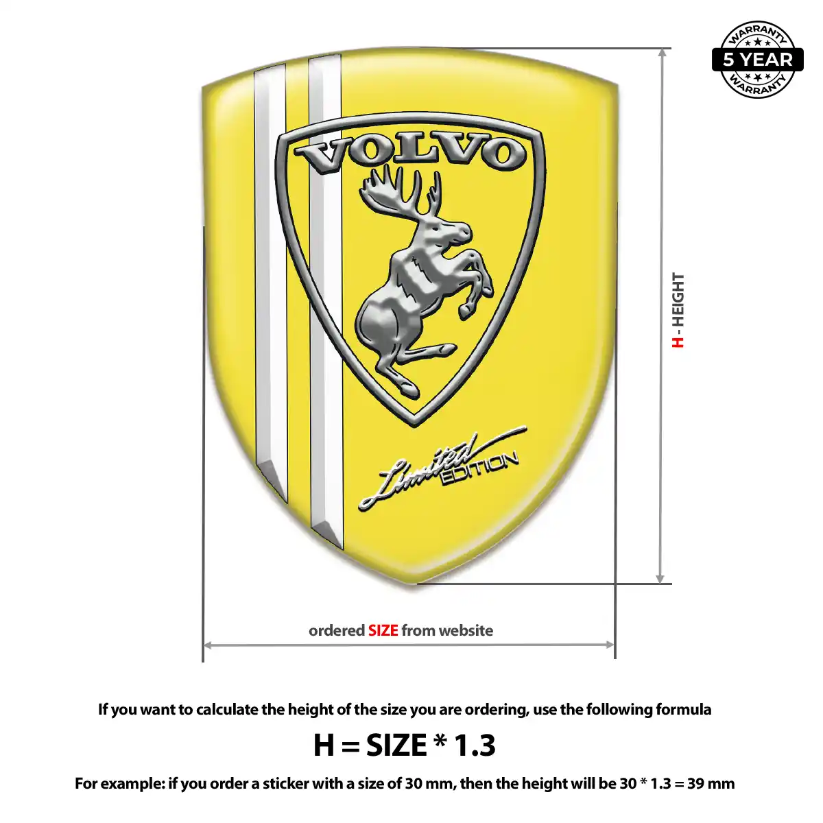 Volvo Polyurethane Domed Sticker Prime Quality