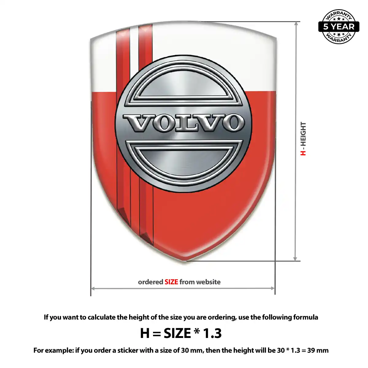 Volvo Polyurethane Domed Sticker Refined Design