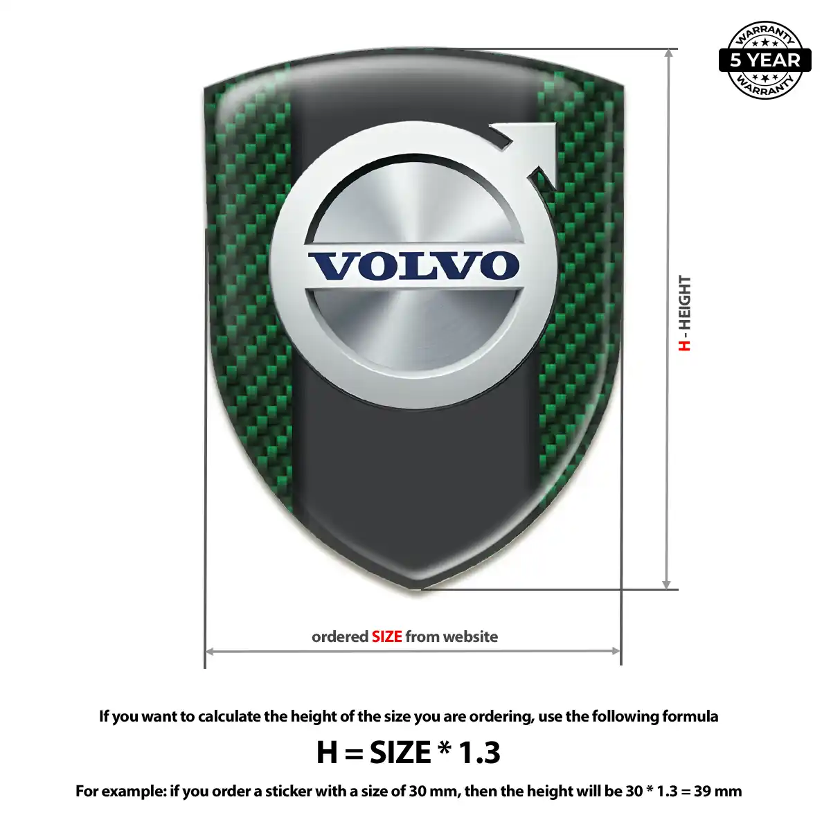 Volvo Polyurethane Domed Sticker Resin Elite
