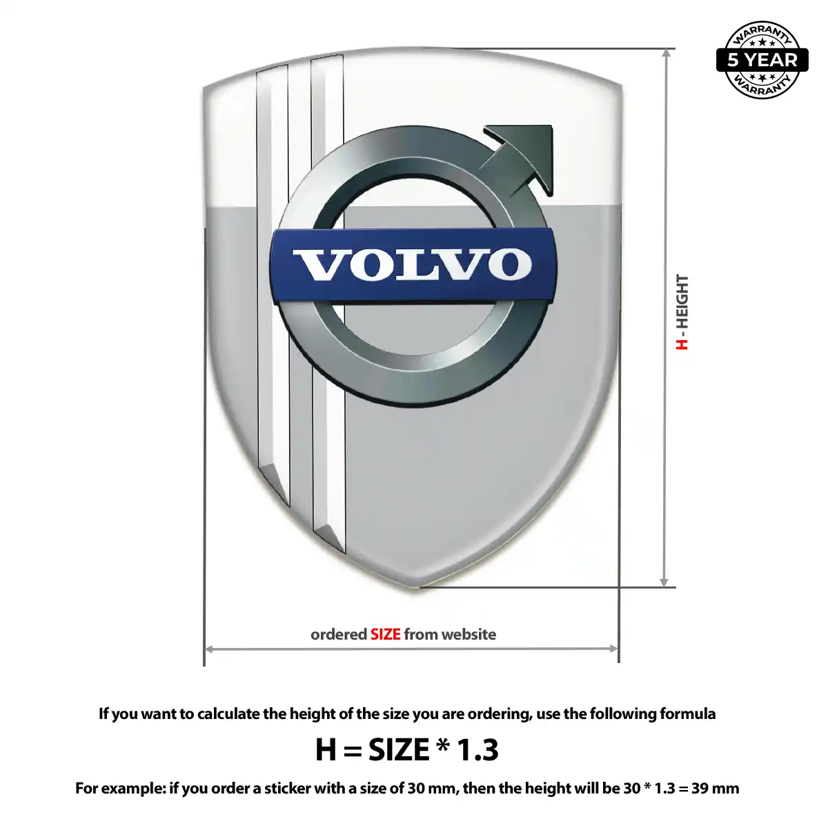 Volvo Polyurethane Domed Sticker Signature Grade