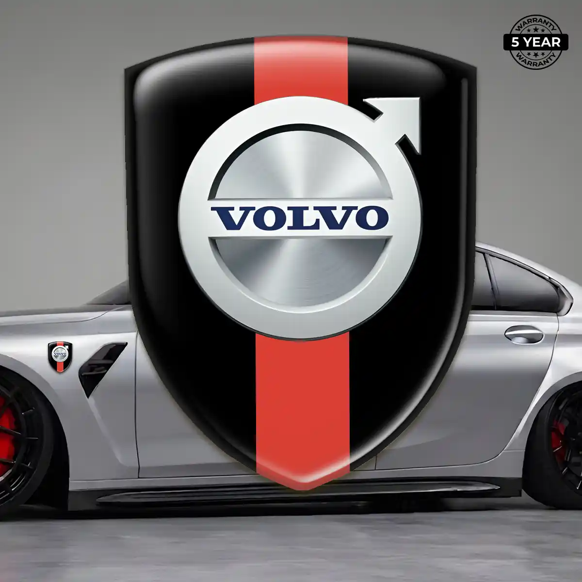 Volvo Polyurethane Domed Sticker Sleek Style