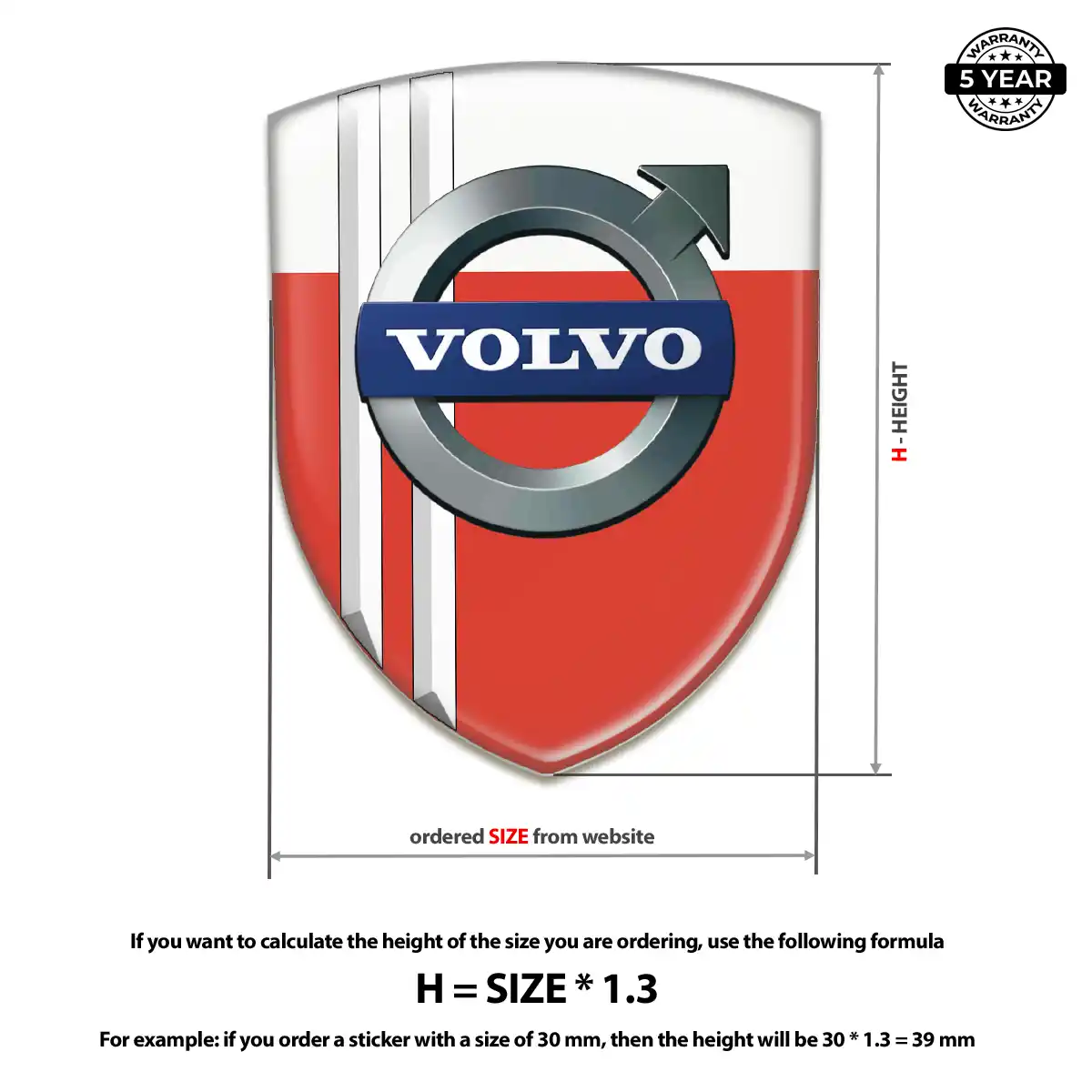 Volvo Polyurethane Domed Sticker Superior Craft