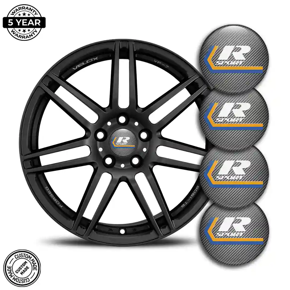 Volvo R Design Badge Emblems Center Cap Self-Adhesive Sleek Style