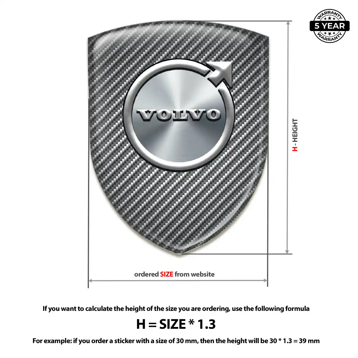 Volvo Resin Badge Sticker Deluxe Edition