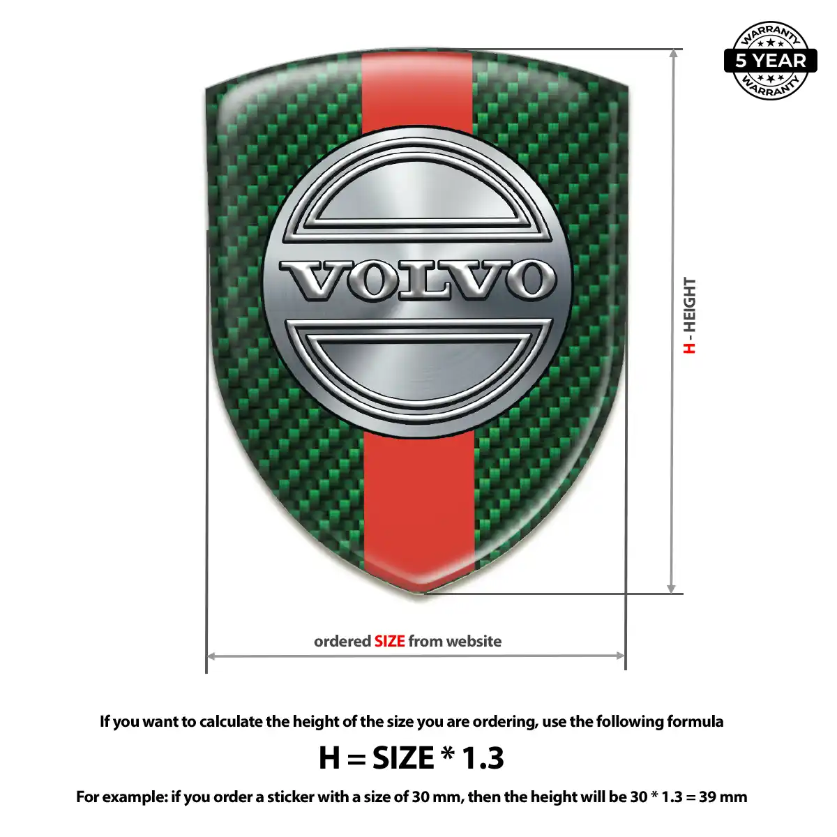 Volvo Resin Badge Sticker Elite Finish