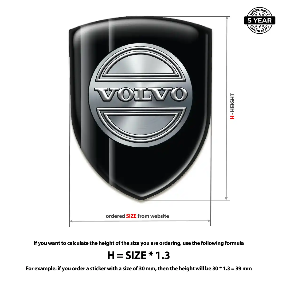 Volvo Resin Badge Sticker Exterior Luxe