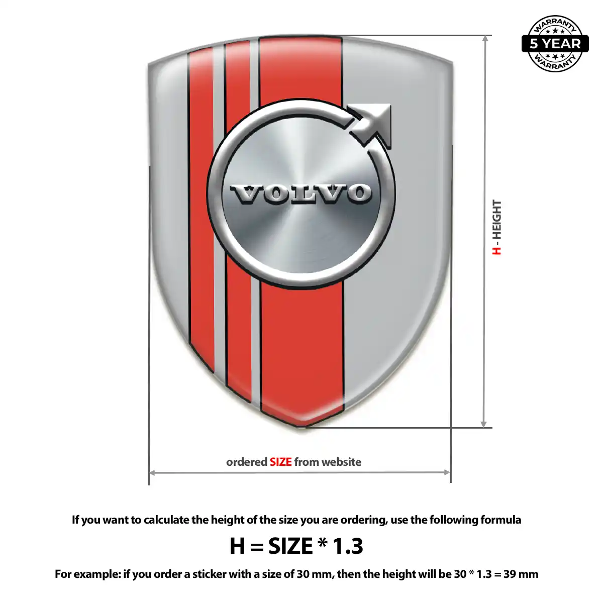 Volvo Resin Badge Sticker Interior Elegance